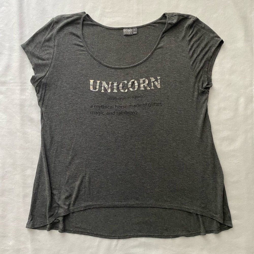 New York & Company Grey Graphic Tee Size XL